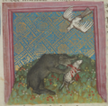 Bär und Taube (MS Egerton 1121, 33r)