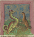 Drache und Hyäne (MS Egerton 1121, 107v)