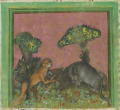 Affe und Waldesel (MS Egerton 1121, 89r)