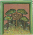 Lorbeer, Ölbaum, Lärche, Palme und Feigenbaum (MS Egerton 1121, 41r)