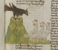 Fuchsmönch, Rabe und Hennen (MS 653, 176r)