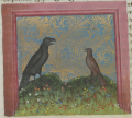 Rabe und Nachtigall (MS Egerton 1121, 83r)
