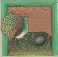 Pfau und Igel (MS Egerton 1121, 74r)